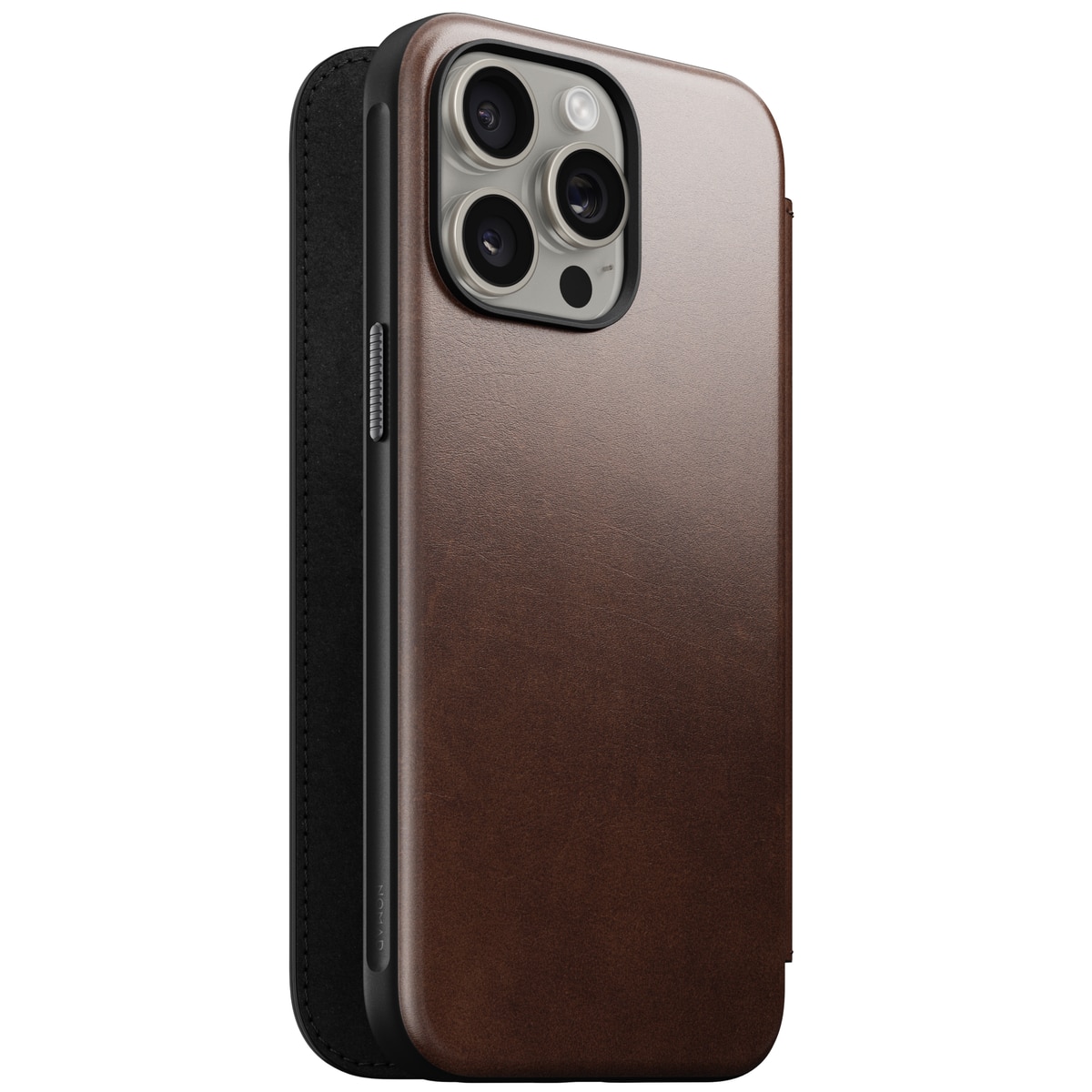 iPhone 15 Pro Max Modern Horween Leather Folio MagSafe Rustic Brown