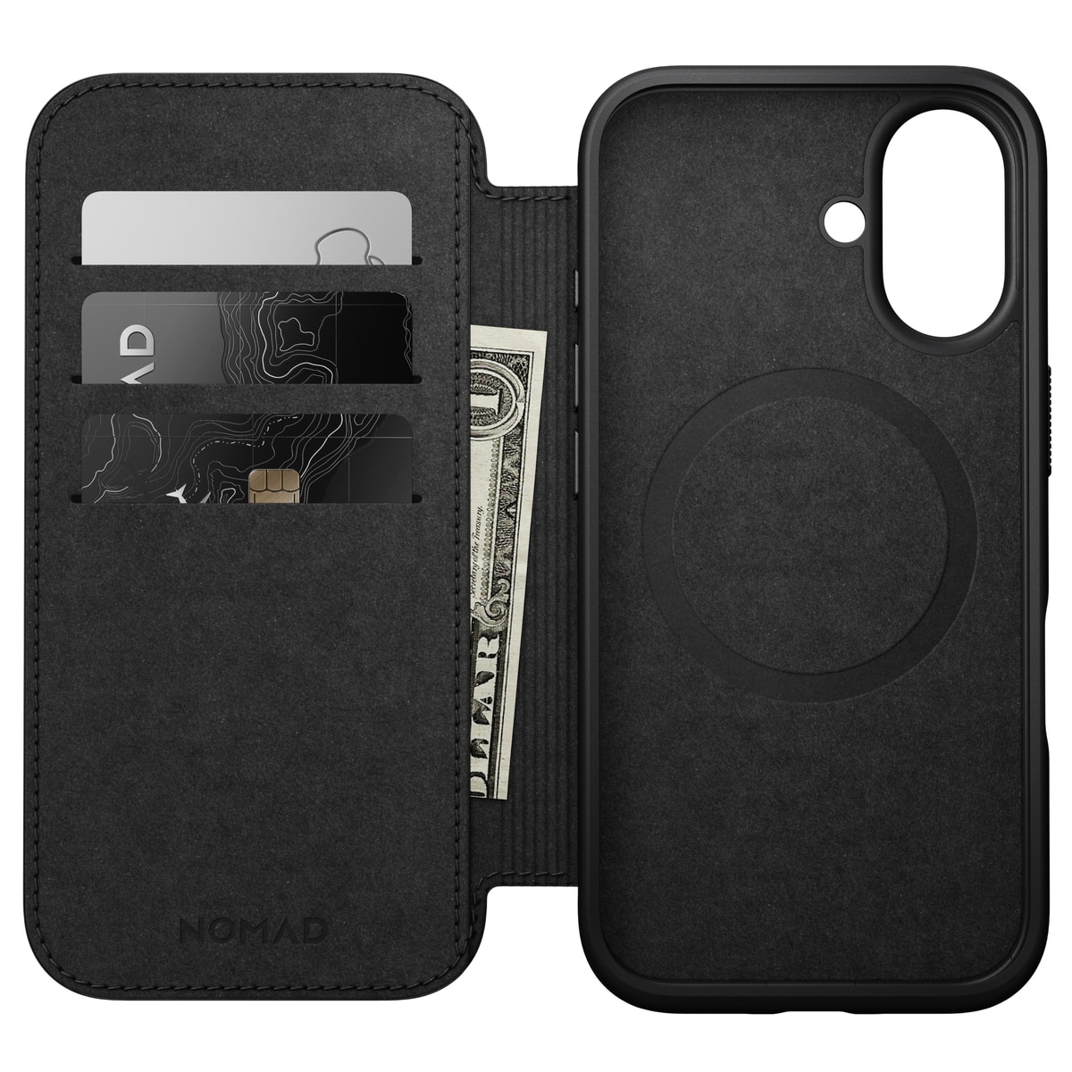 iPhone 16 Modern Leather Folio MagSafe Black