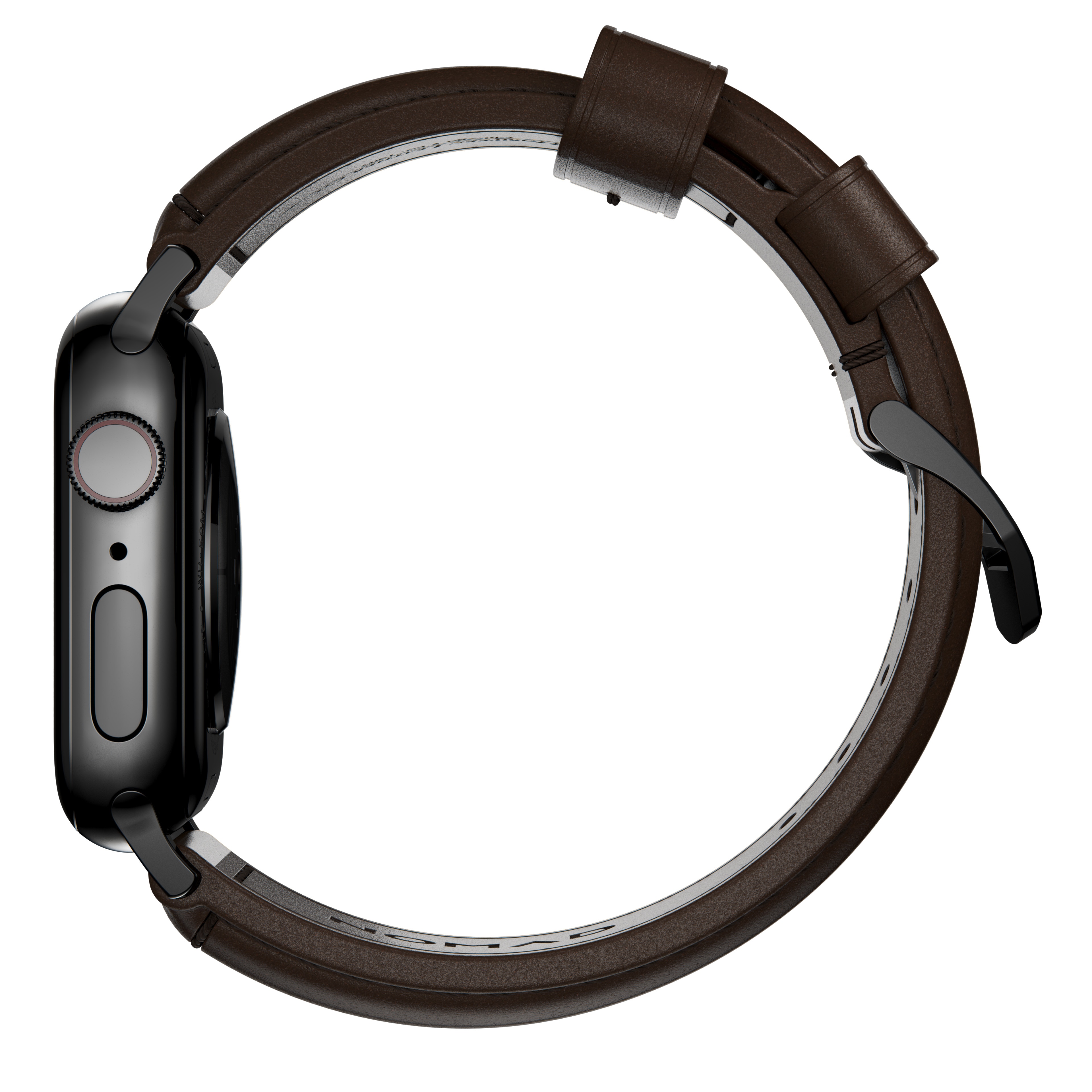 Traditional Band Apple Watch 45mm Series 7 Rustic Brown (Black Hardware)