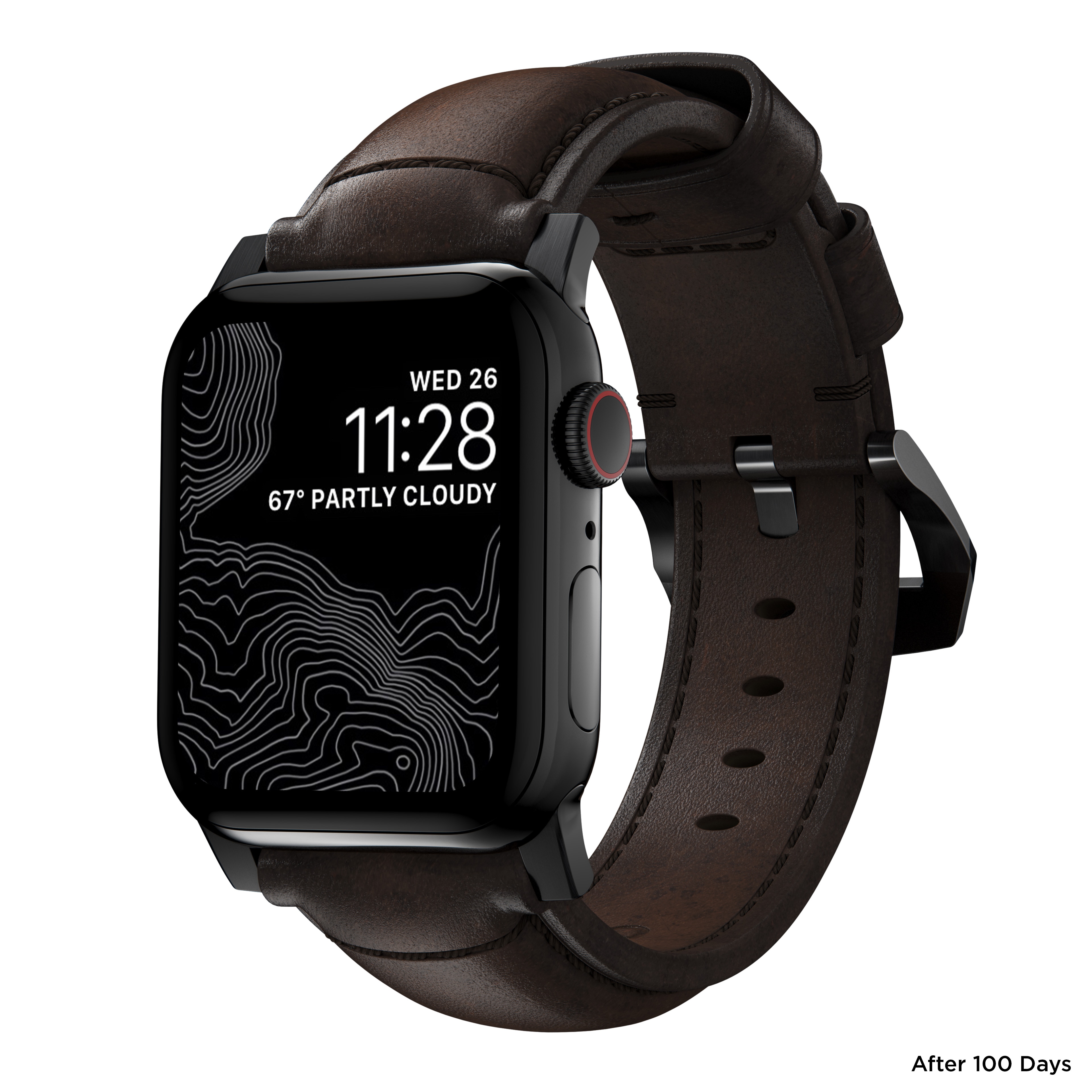 Traditional Band Apple Watch 38/40/41mm Rustic Brown (Black Hardware)