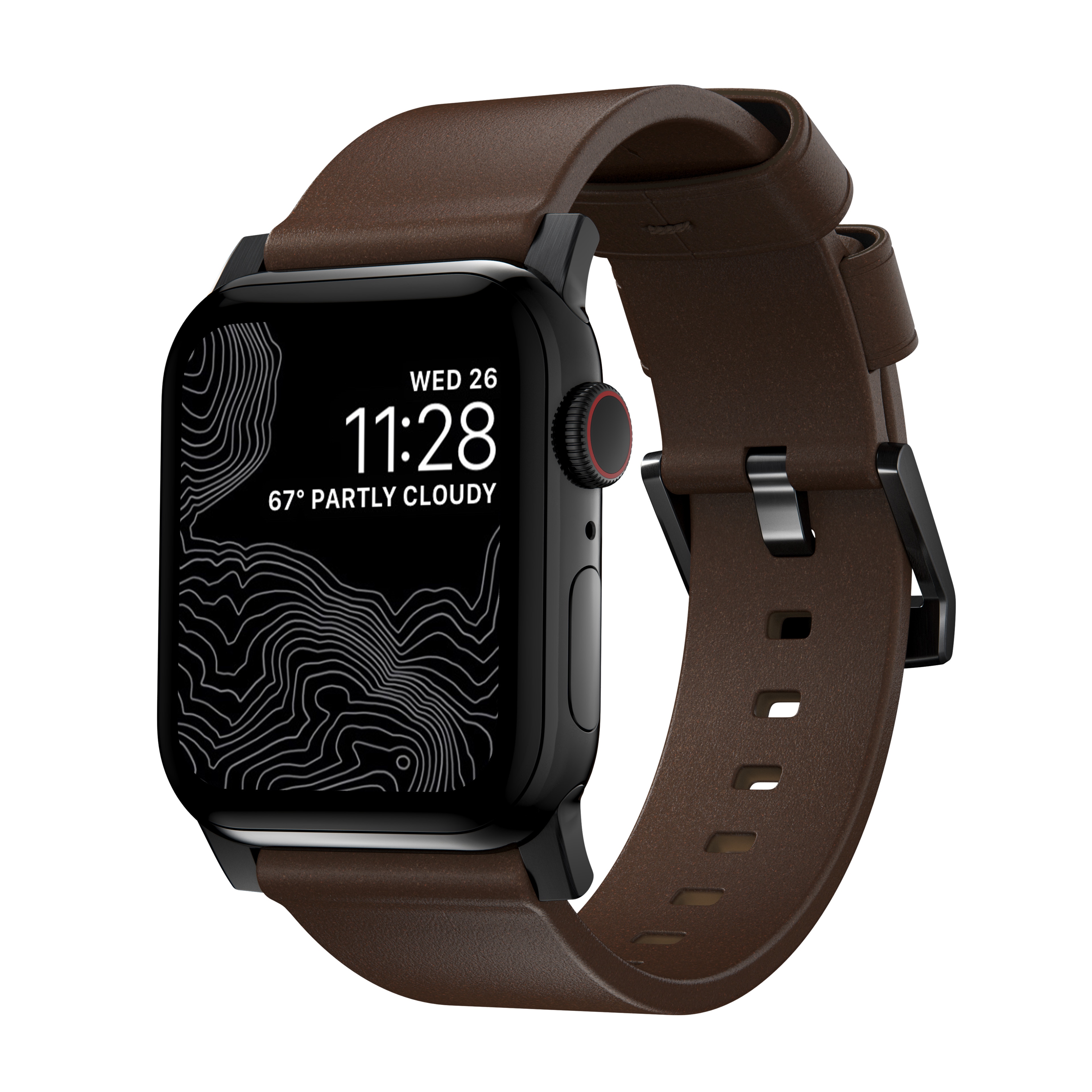 Apple Watch 38/40/41mm Modern Band Horween Leather Rustic Brown (Silver Hardware)