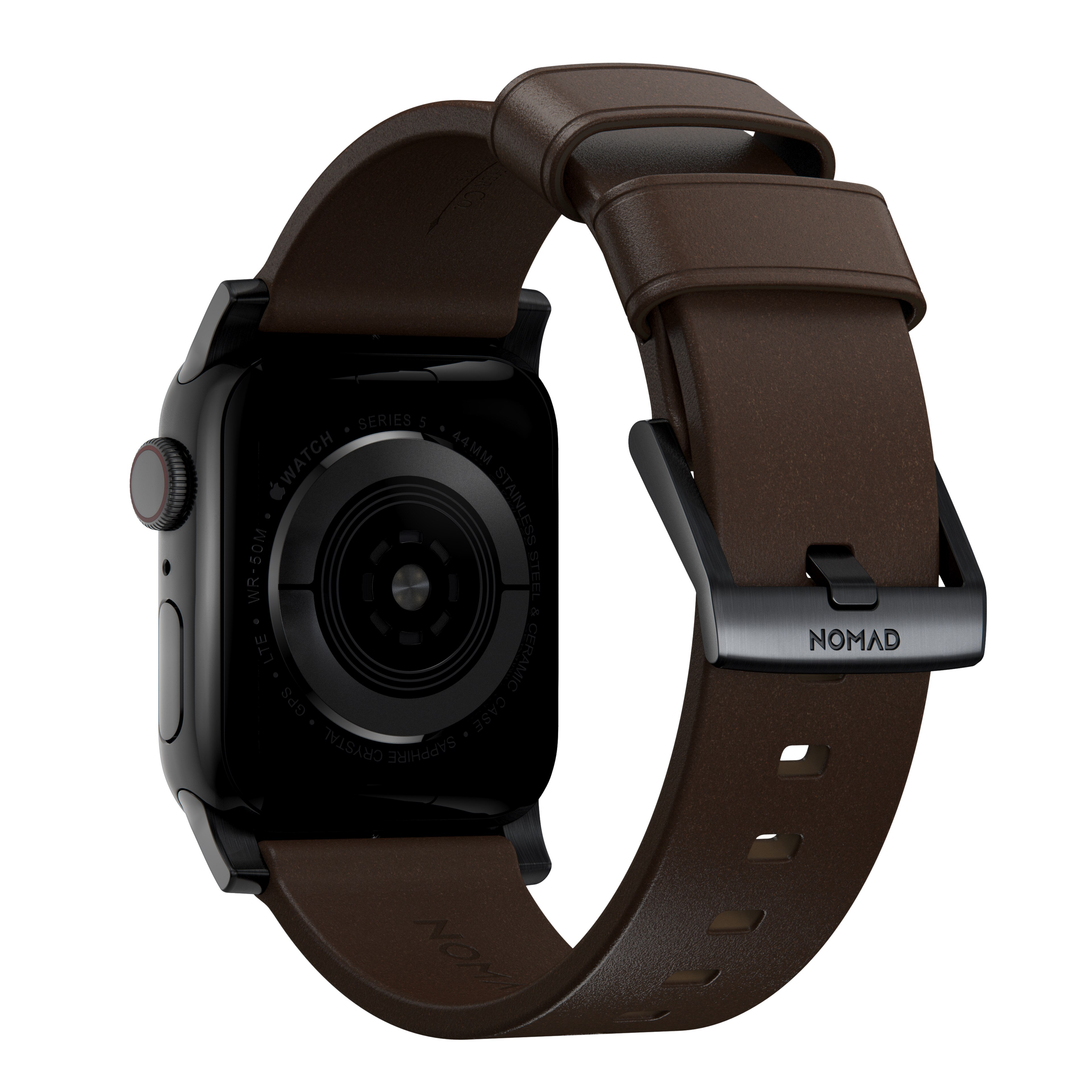 Apple Watch 41mm Series 8 Modern Band Horween Leather Rustic Brown (Black Hardware)