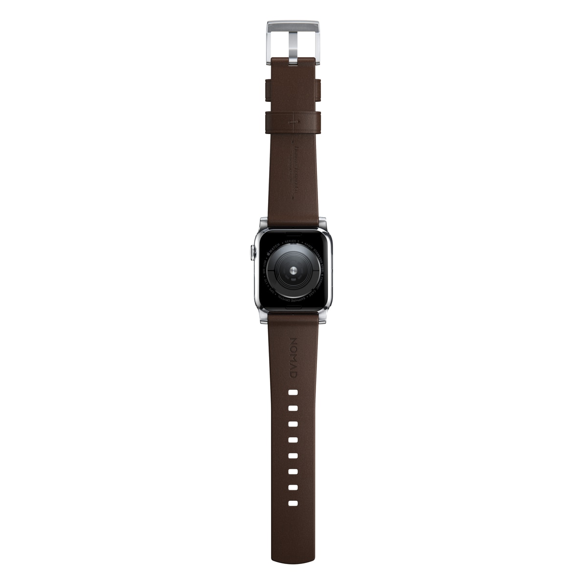 Apple Watch 45mm Series 9 Modern Band Horween Leather Rustic Brown (Silver Hardware)