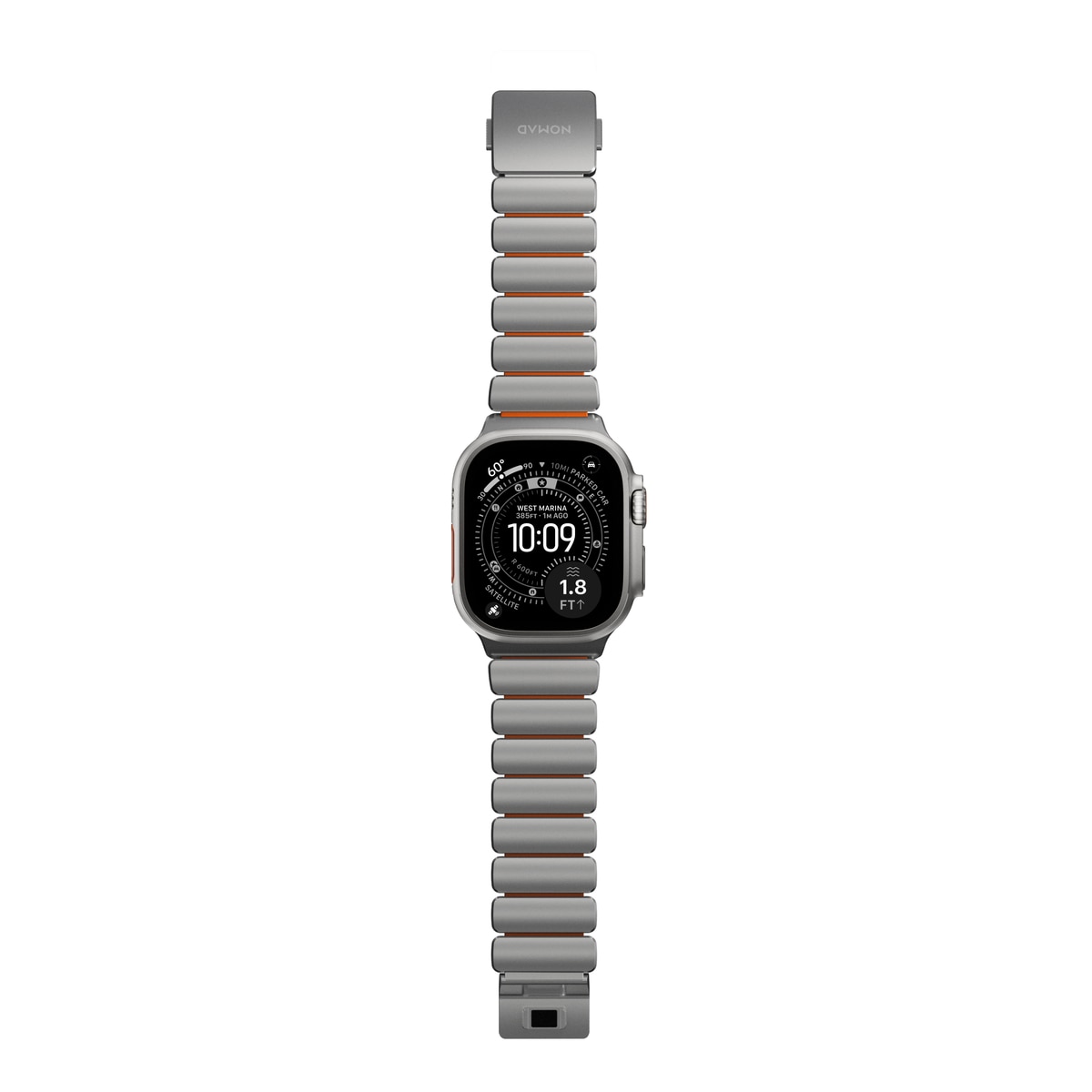 Stratos Band Apple Watch Series 8 45mm Black Titanium - Ultra Orange