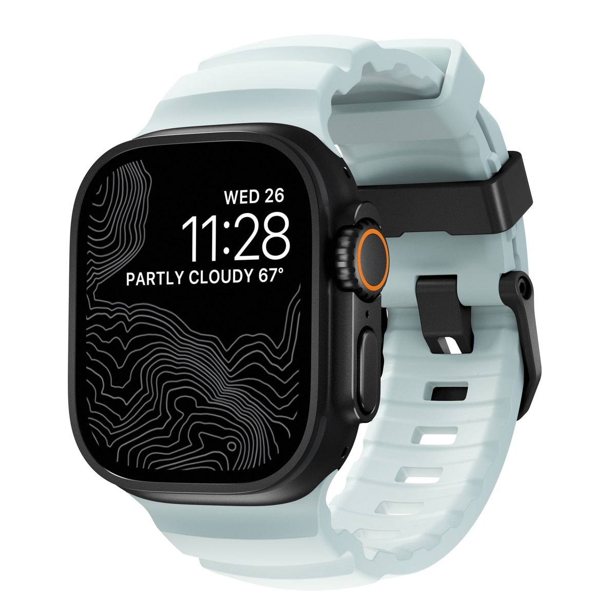 Apple Watch Series 4-6 44mm Rocky Point Band Icy Blue Glow (Black Hardware) - Limited edition
