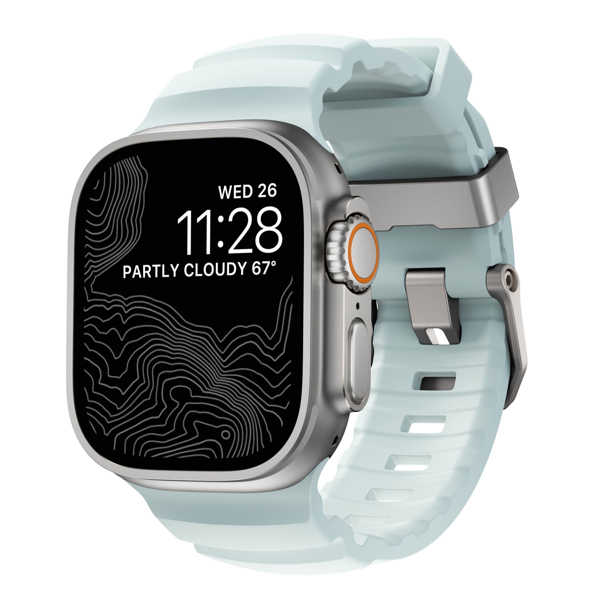 Apple Watch Series 10 46mm Rocky Point Band Icy Blue Glow (Natural Hardware) - Limited edition