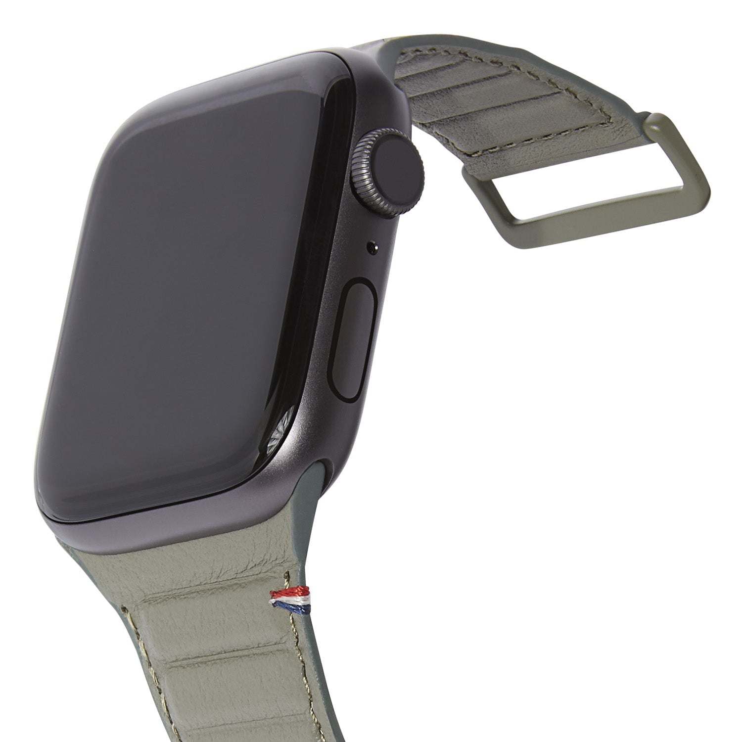 Leather Magnetic Traction Strap Apple Watch 45mm Series 7 Olive