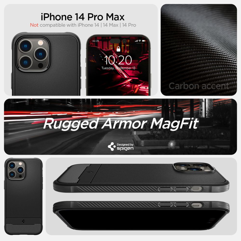 Case Rugged Armor Mag iPhone 14 Pro Max Black