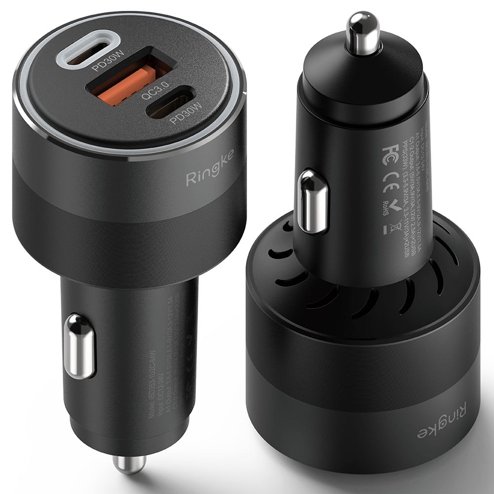 3-Port Car Fast Charger 84W Black