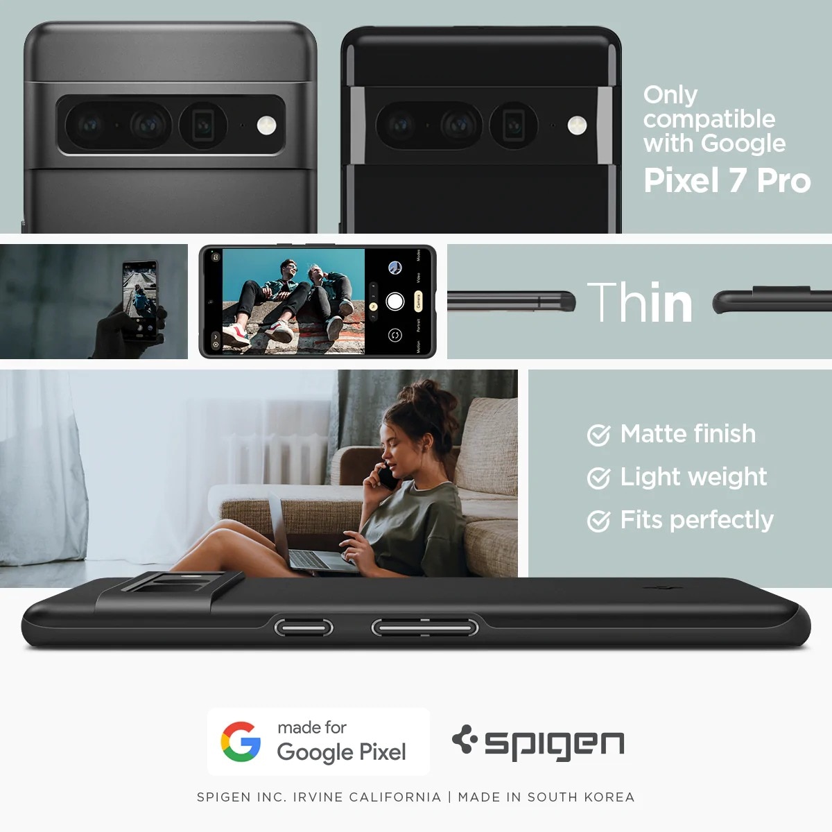 Case Thin Fit Google Pixel 7 Pro Black