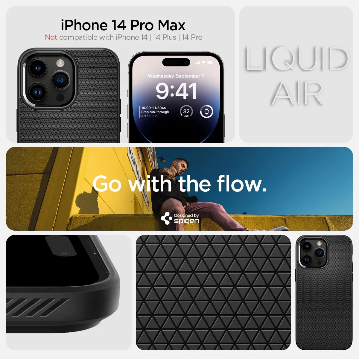 Case Liquid Air iPhone 14 Pro Max Black