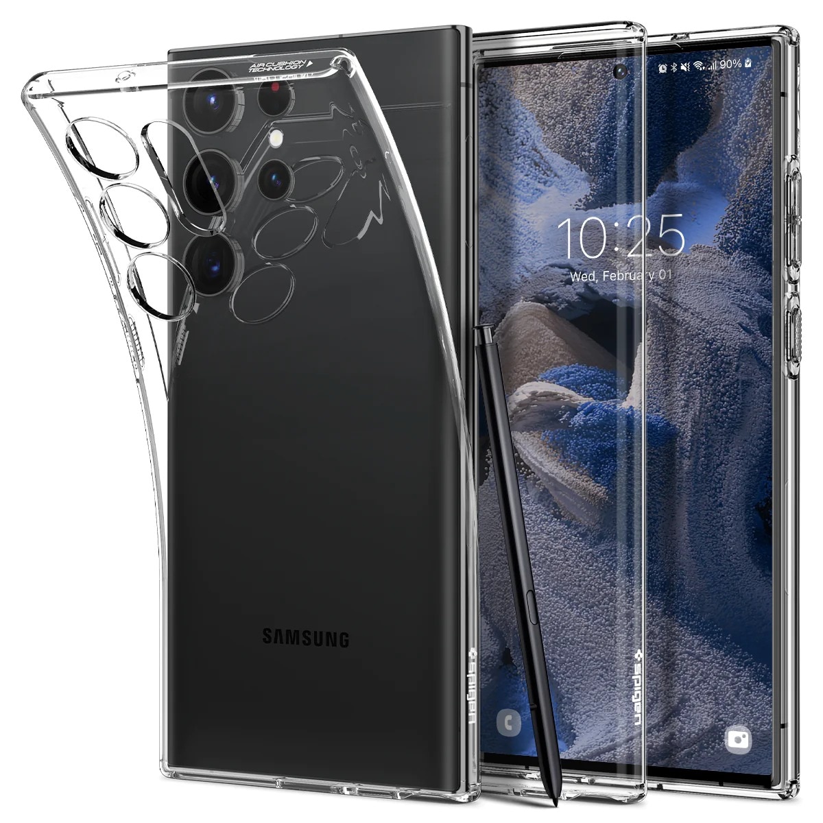 Samsung Galaxy S23 Ultra Kit mit Liquid Crystal Hülle, Displayschutz und Kameraschützer