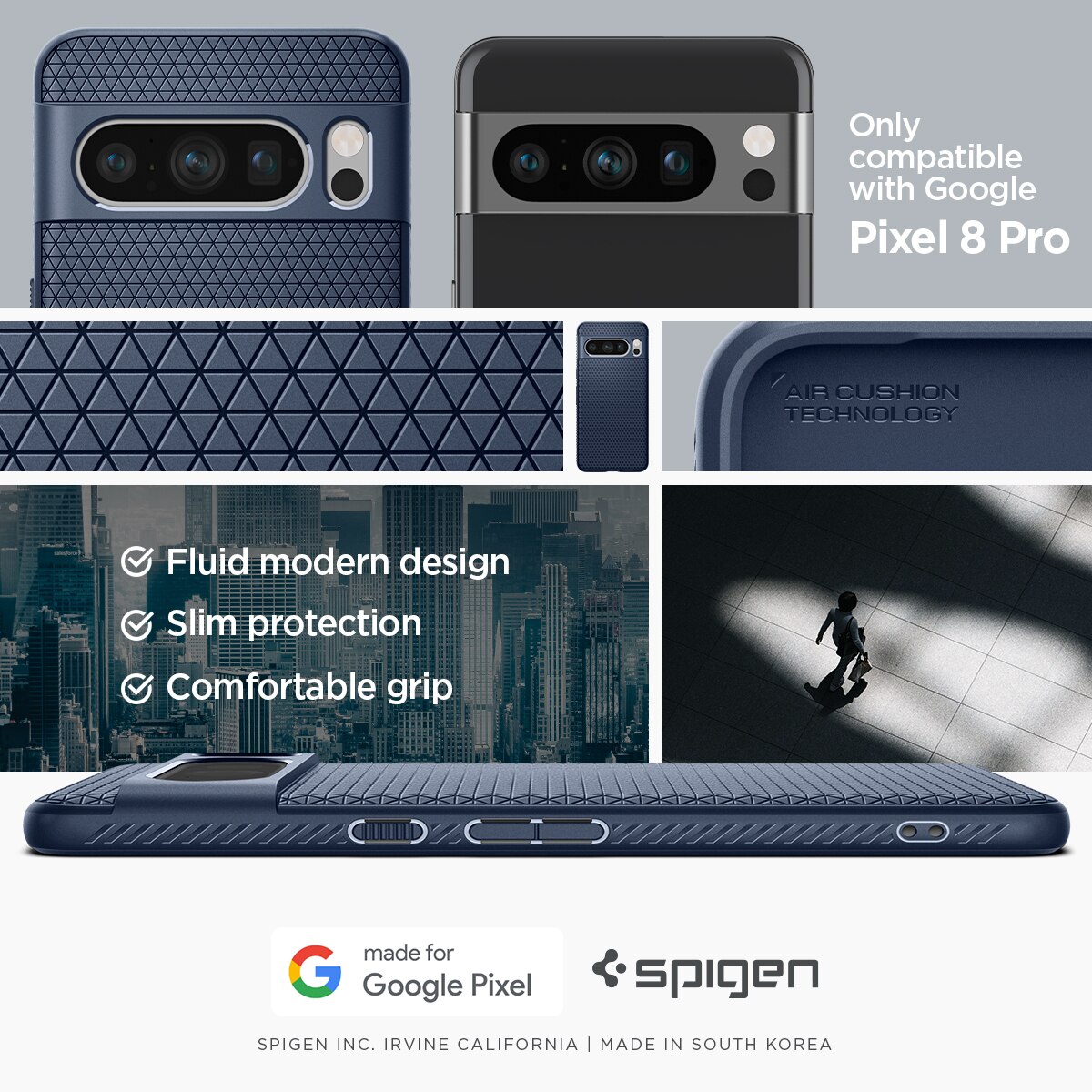 Case Liquid Air Google Pixel 8 Pro Navy Blue