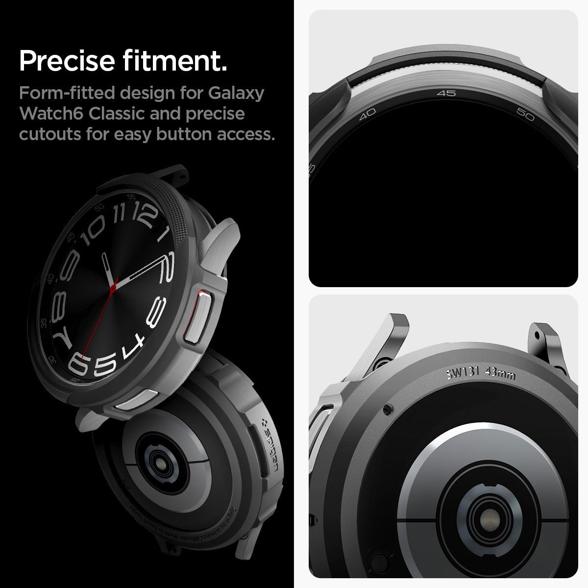 Hülle Liquid Air Samsung Galaxy Watch 6 Classic 43mm Schwarz