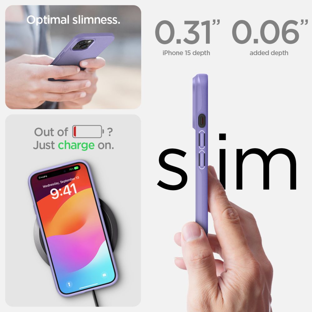 Case Thin Fit iPhone 15 Iris Purple