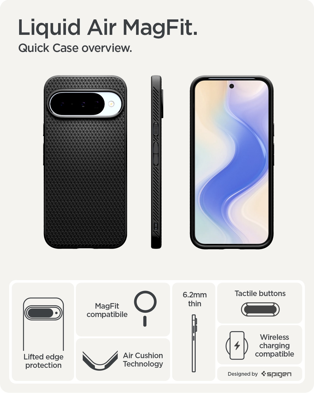 Case Liquid Air MagSafe Google Pixel 10 Pro Matte Black