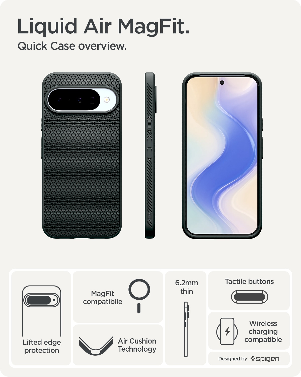 Case Liquid Air MagSafe Google Pixel 10 Pro Abyss Green
