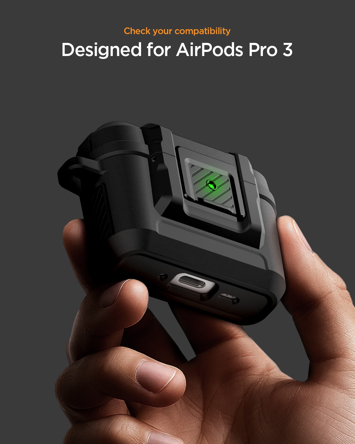 Lock Fit Hülle Apple AirPods Pro 3 Matte Black