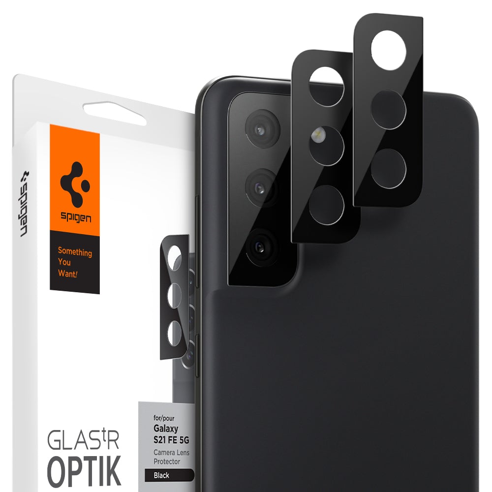 Optik Lens Protector Black (2 Stück) Samsung Galaxy S21 FE Schwarz