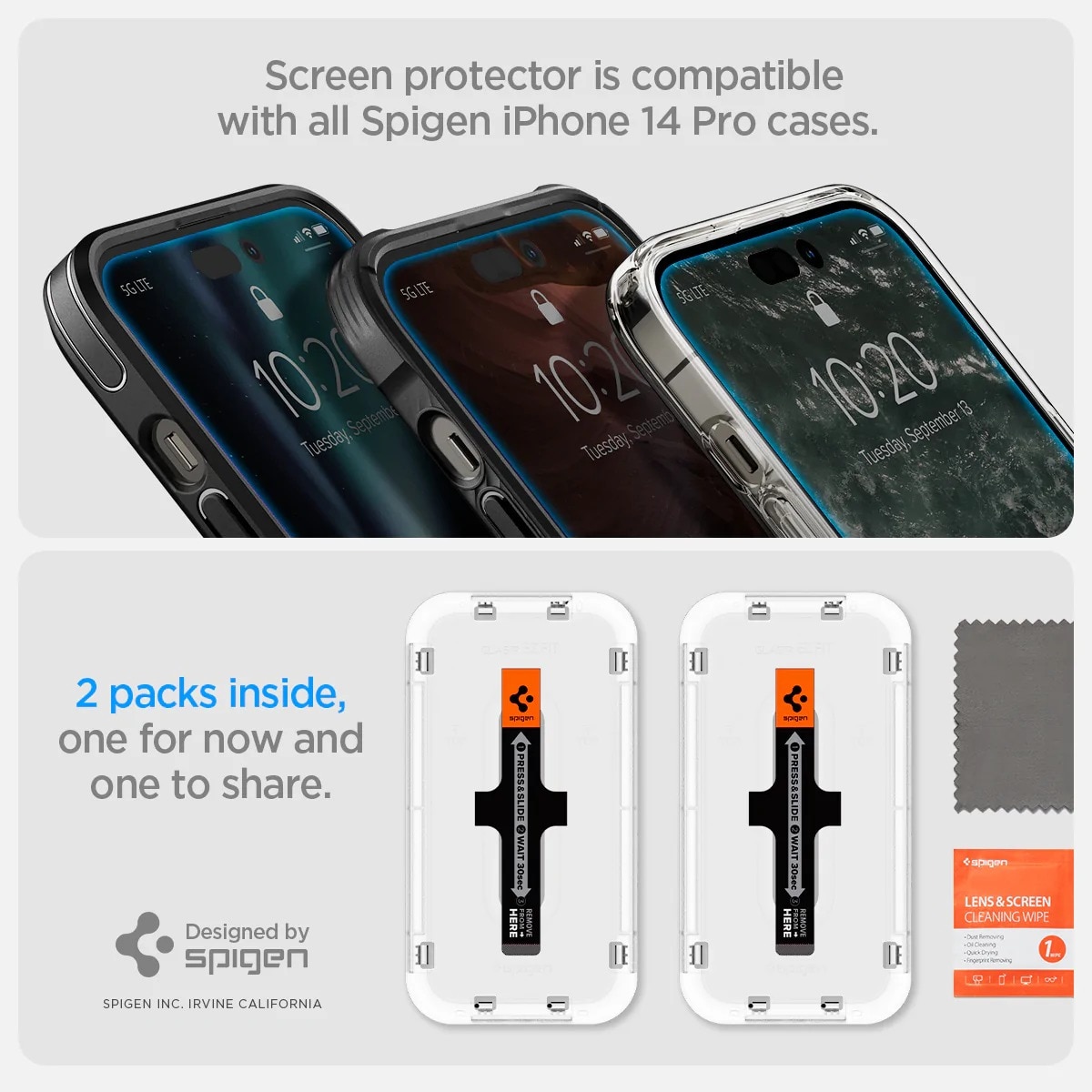 Screen Protector GLAS.tR EZ Fit (2 Stück) iPhone 14 Pro
