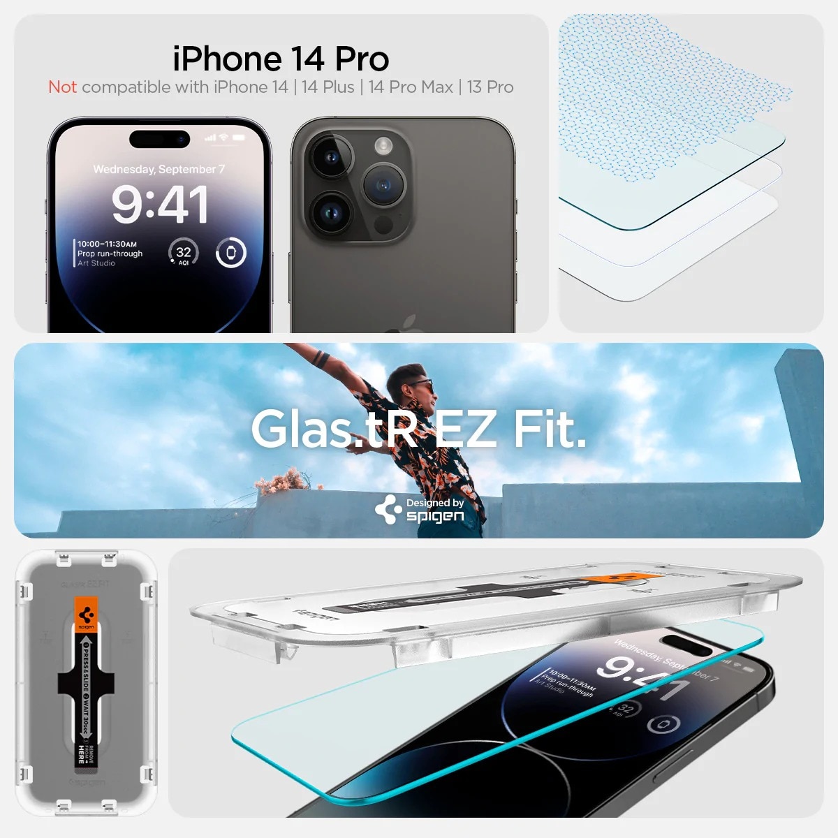 Screen Protector GLAS.tR EZ Fit (2 Stück) iPhone 14 Pro