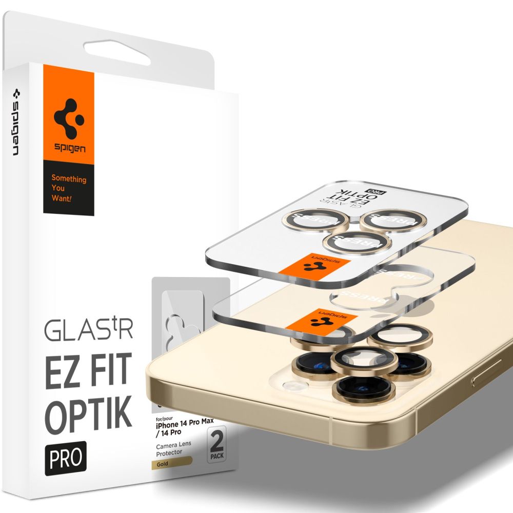 iPhone 14 Pro Max EZ Fit Optik Pro Lens Protector (2 Stück) Gold