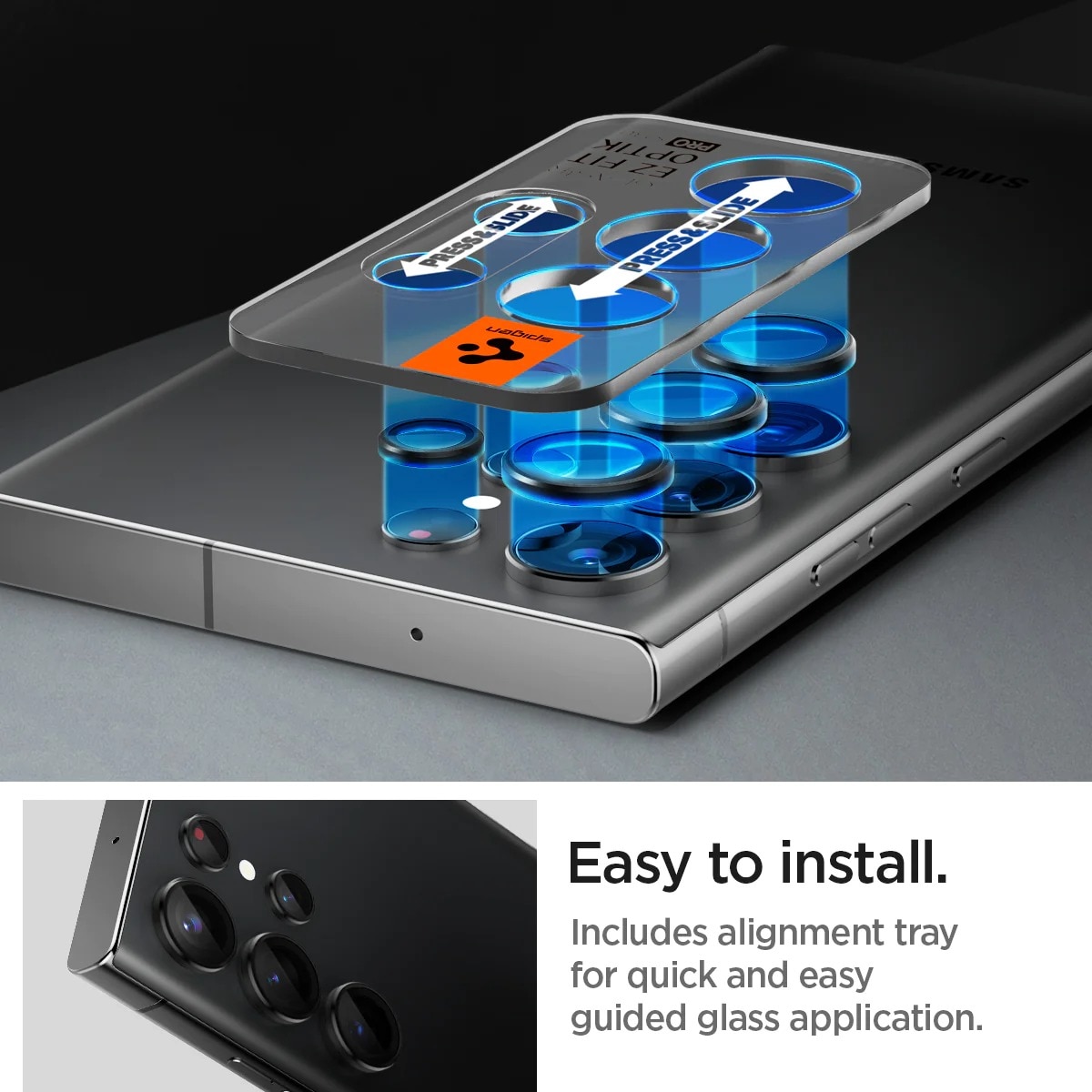 Samsung Galaxy S23 Ultra Kit mit Liquid Crystal Hülle, Displayschutz und Kameraschützer