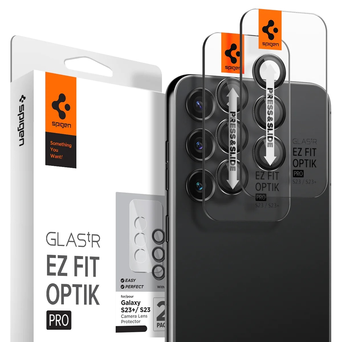 Samsung Galaxy S23 Kit mit Tough Armor Hülle, EZ Fit und EZ Fit Optik Pro