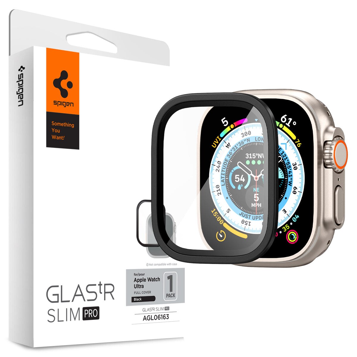 Screen Protector Glas.tR Slim Pro Apple Watch Ultra 49mm schwarz