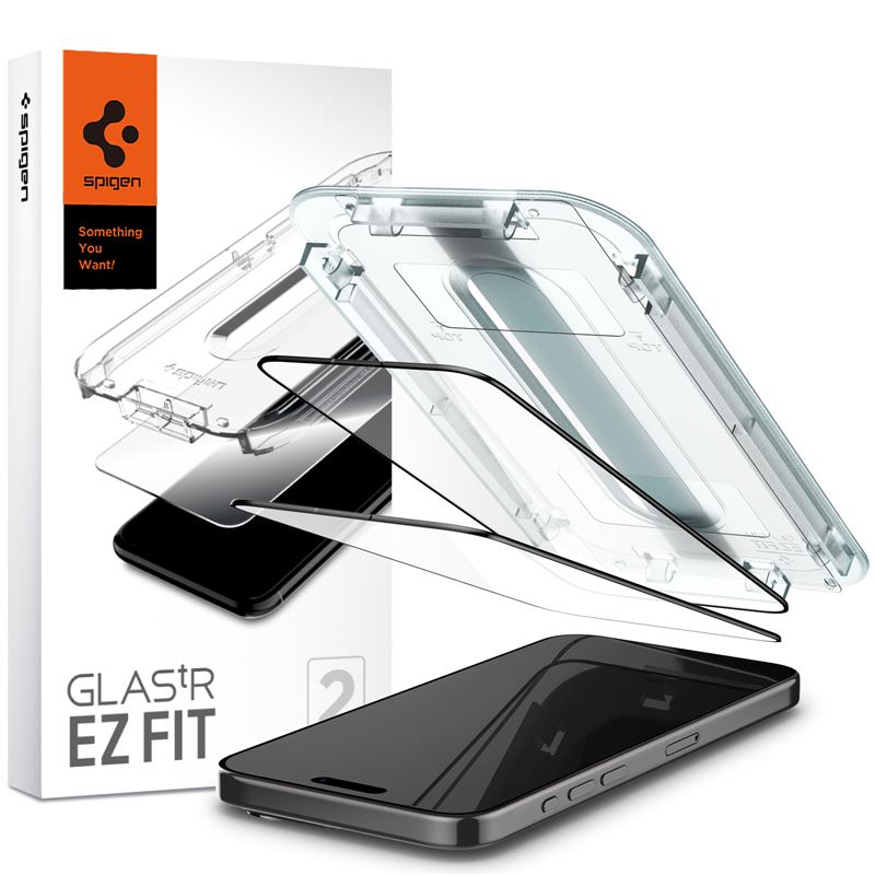 Screen Protector GLAS.tR Full Cover EZ Fit (2 Stück) iPhone 15 Pro Max Black