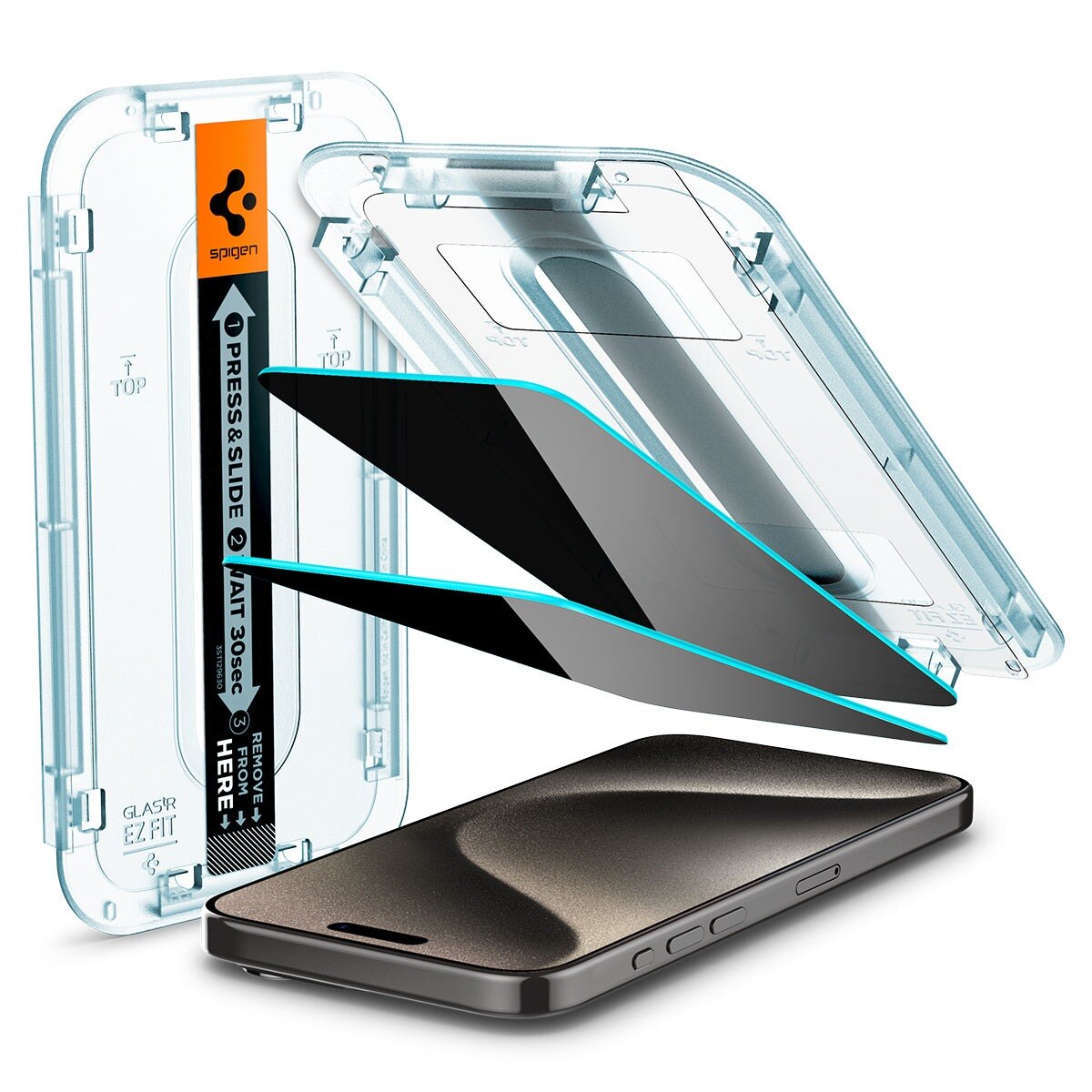 Screen Protector Privacy GLAS.tR EZ Fit (2 Stück) iPhone 15 Pro Max