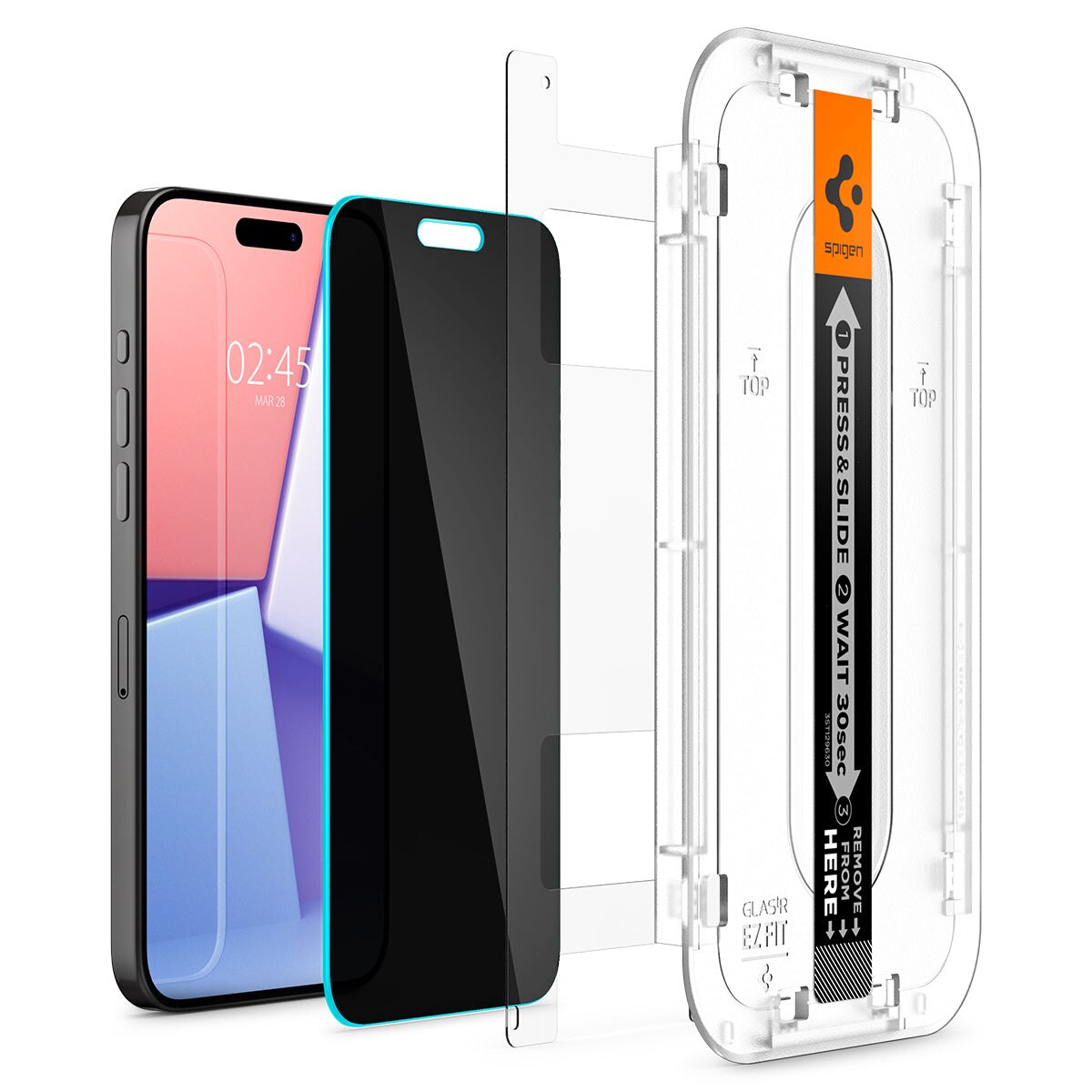 Screen Protector Privacy GLAS.tR EZ Fit (2 Stück) iPhone 15 Pro Max