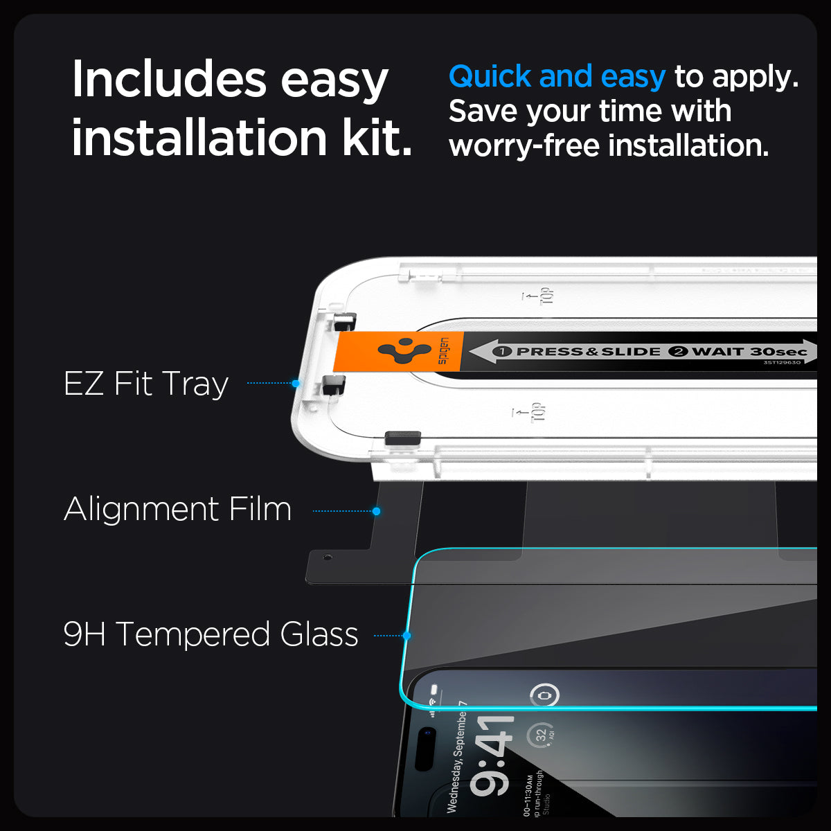 Screen Protector GLAS.tR EZ Fit (2 Stück) iPhone 15 Pro