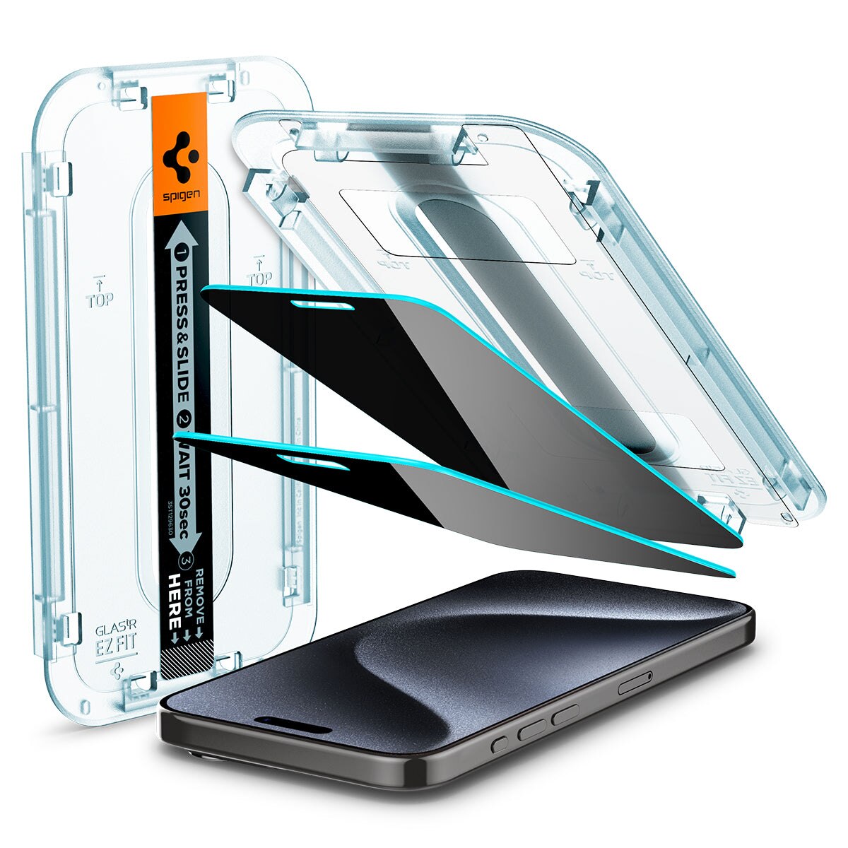 Screen Protector Privacy GLAS.tR EZ Fit (2 Stück) iPhone 15 Pro