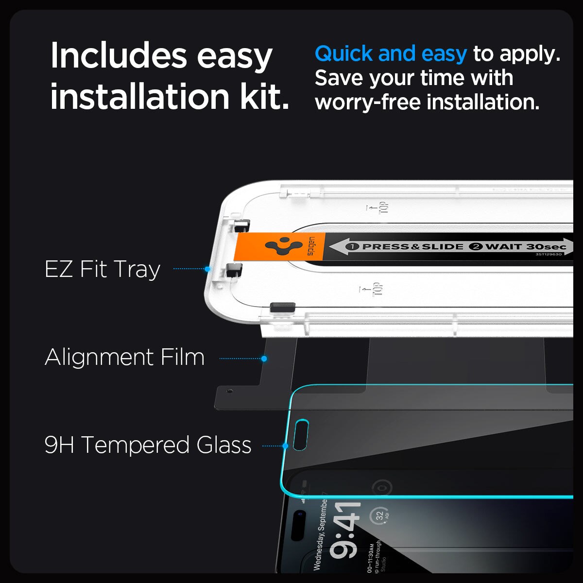 Screen Protector Privacy GLAS.tR EZ Fit (2 Stück) iPhone 15 Pro