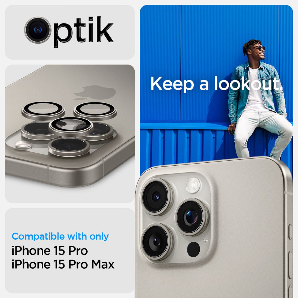 iPhone 14 Pro Max EZ Fit Optik Pro Lens Protector (2-pack) Natural Titanium