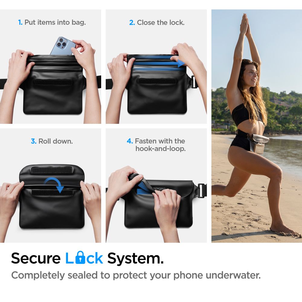 A620 Universal Aqua Shield WaterProof Waist Bag Schwarz