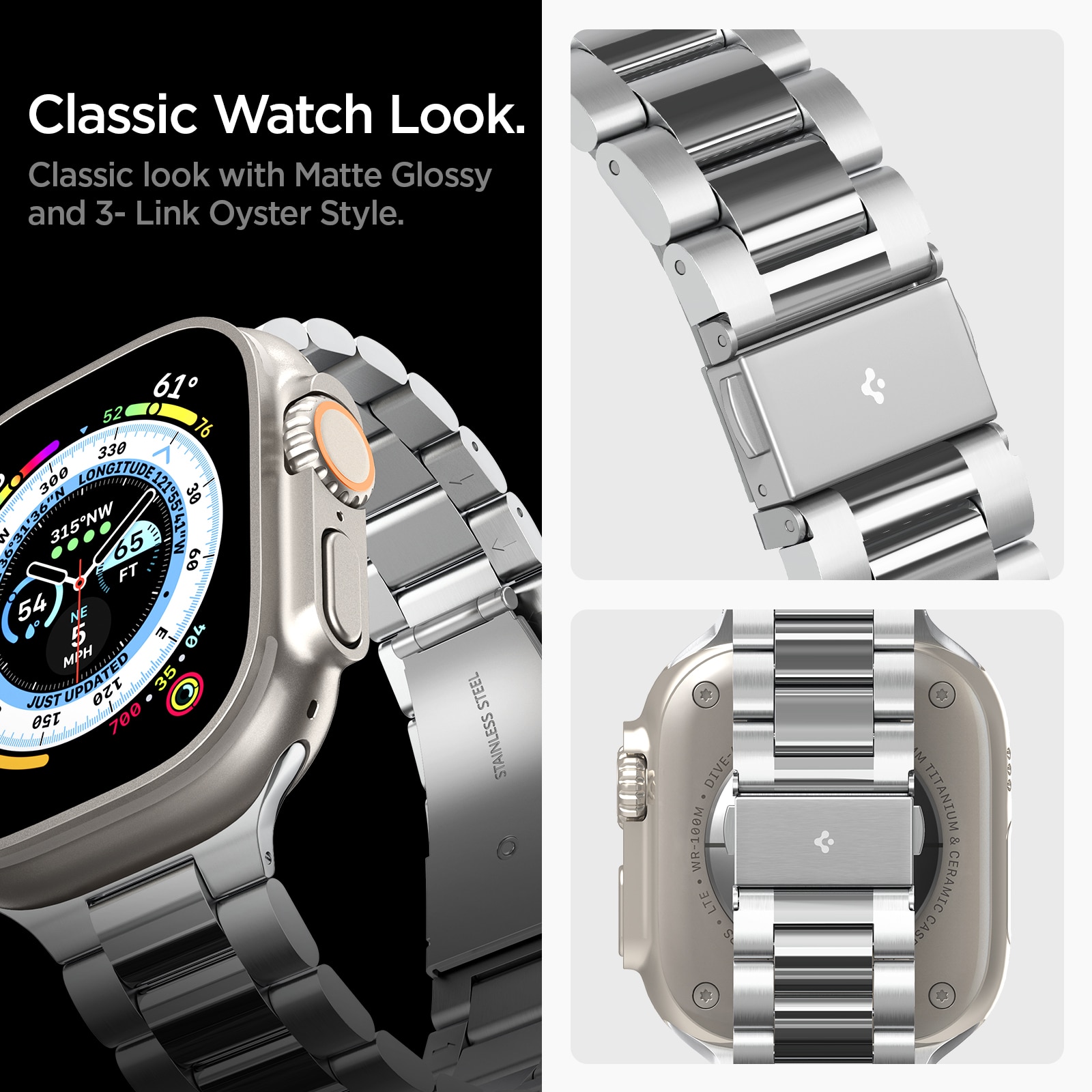 Armband Modern Fit 316L Apple Watch Ultra 49mm Silber