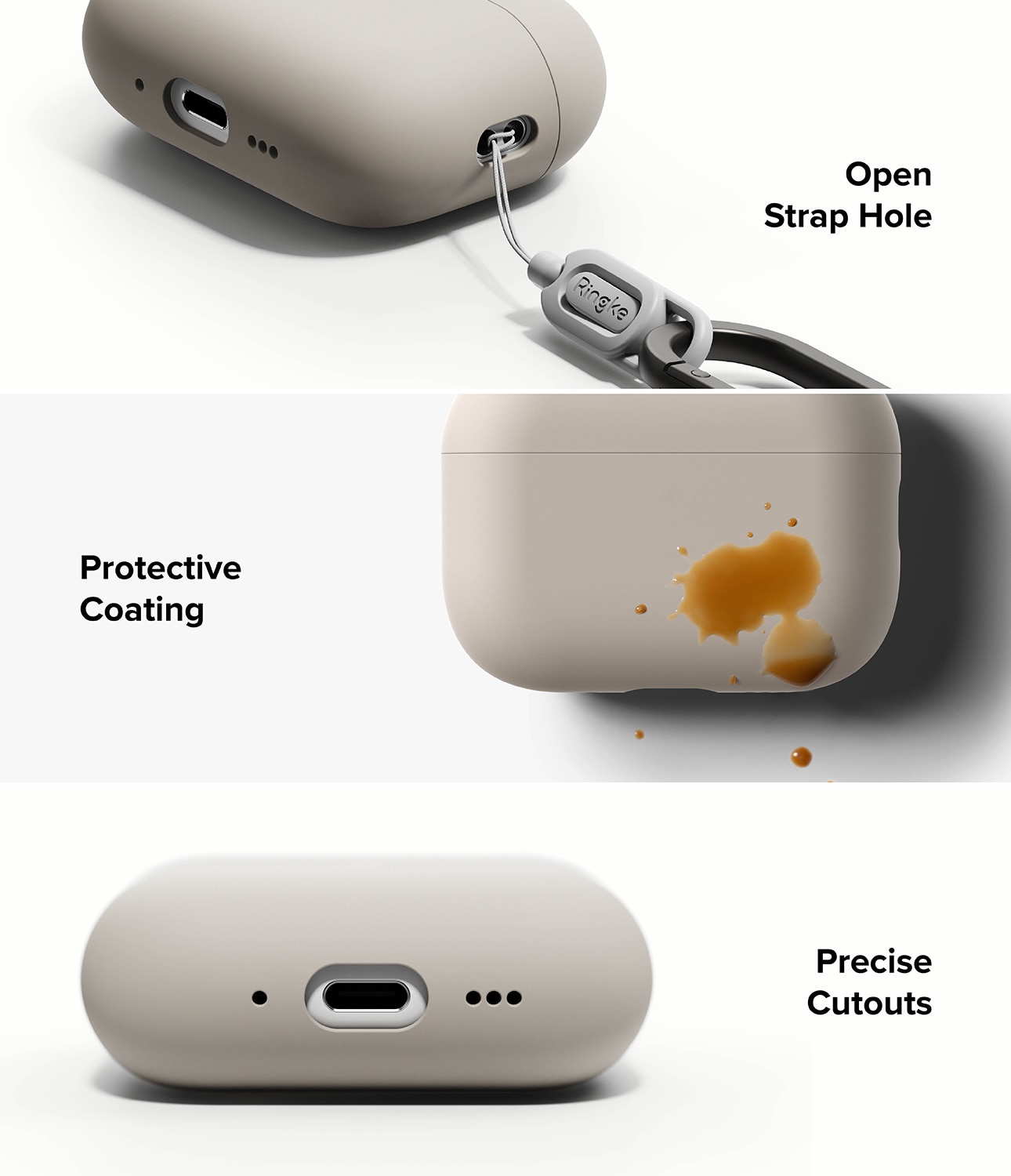 Silicone Hülle Apple AirPods Pro 3 Stone