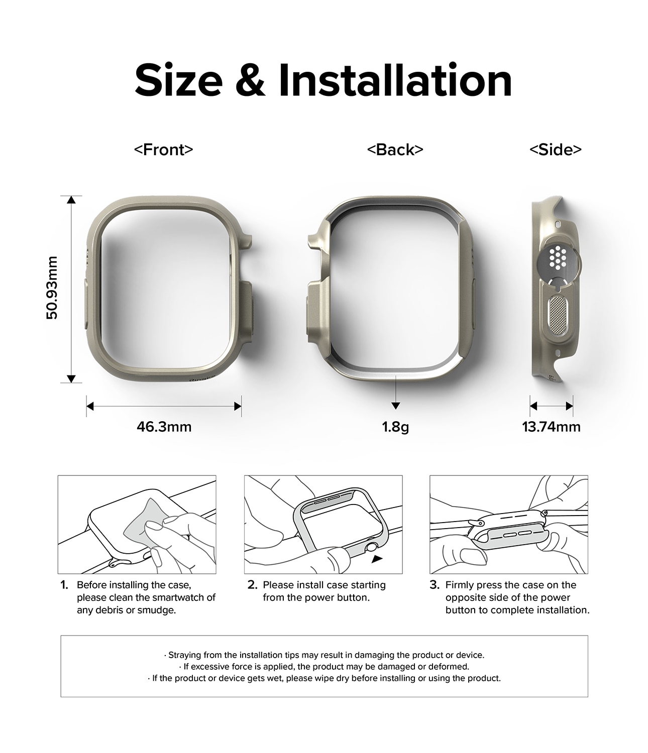 Slim Case (2 Stück) Apple Watch Ultra 49mm Titanium Gray & Clear