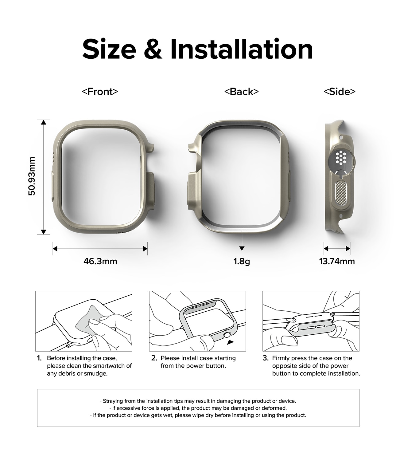 Slim Case (2 Stück) Apple Watch Ultra 2 49mm Titanium Gray & Clear