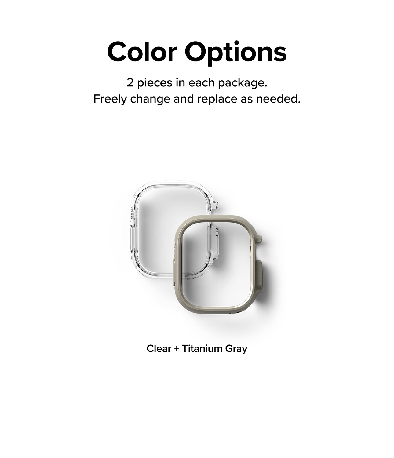 Slim Case (2 Stück) Apple Watch Ultra 2 49mm Titanium Gray & Clear