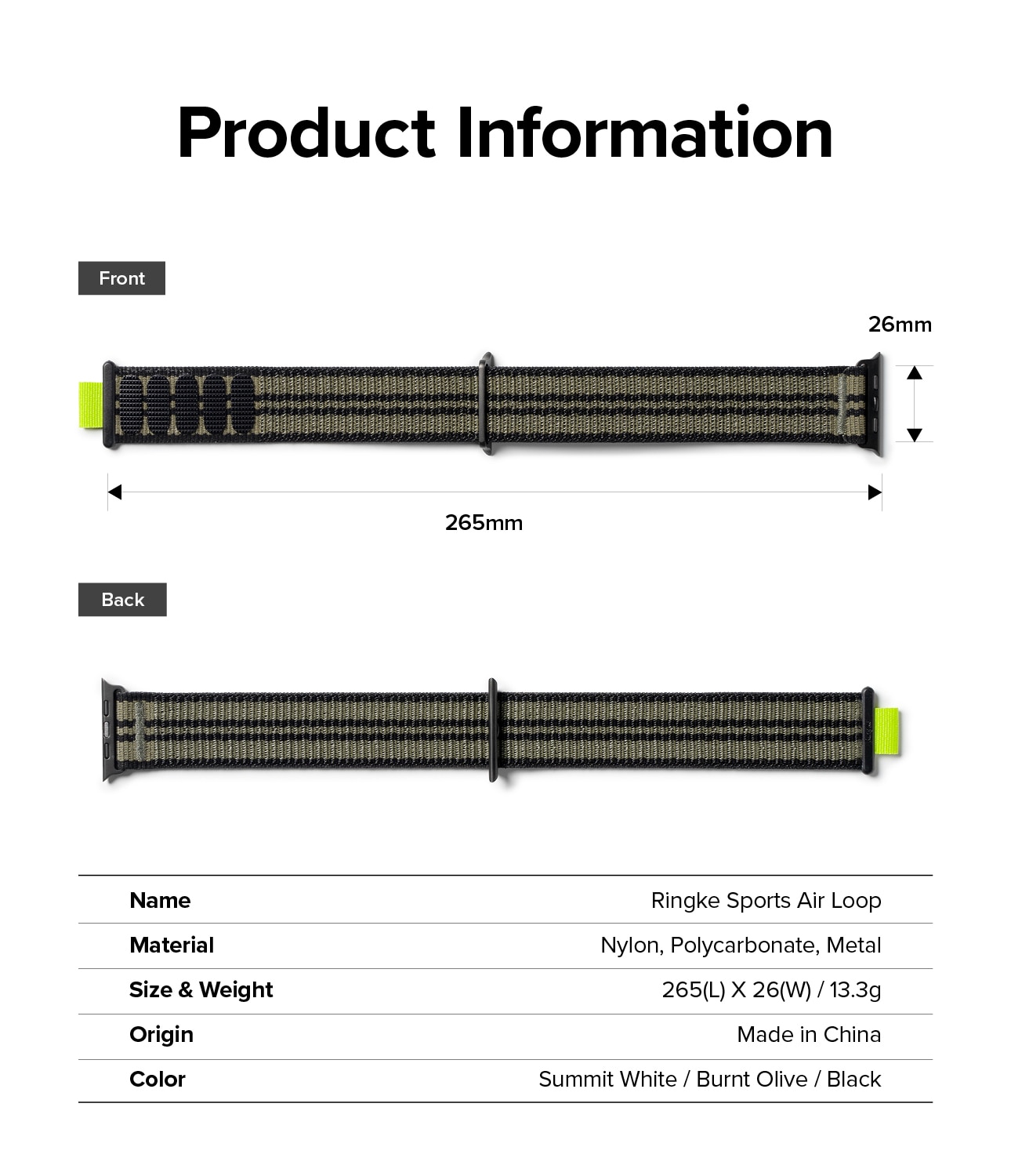 Sports Air Loop Band Apple Watch 44mm Burnt Olive