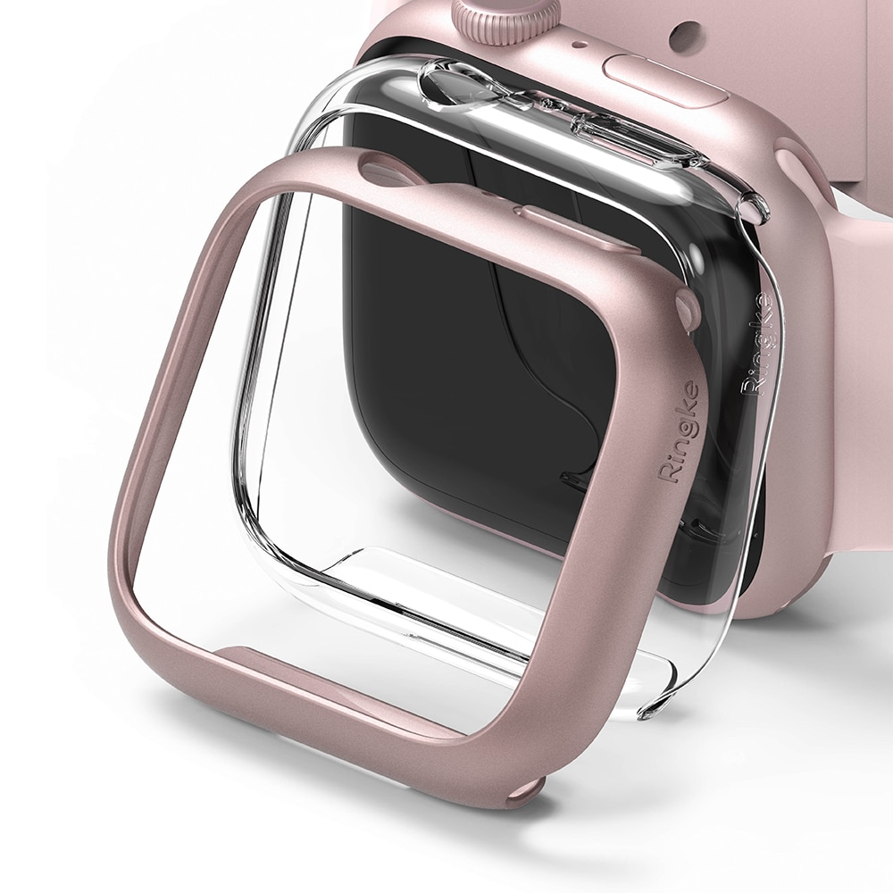 Slim Case (2 Stück) Apple Watch 41mm Series 8 Pink & Clear