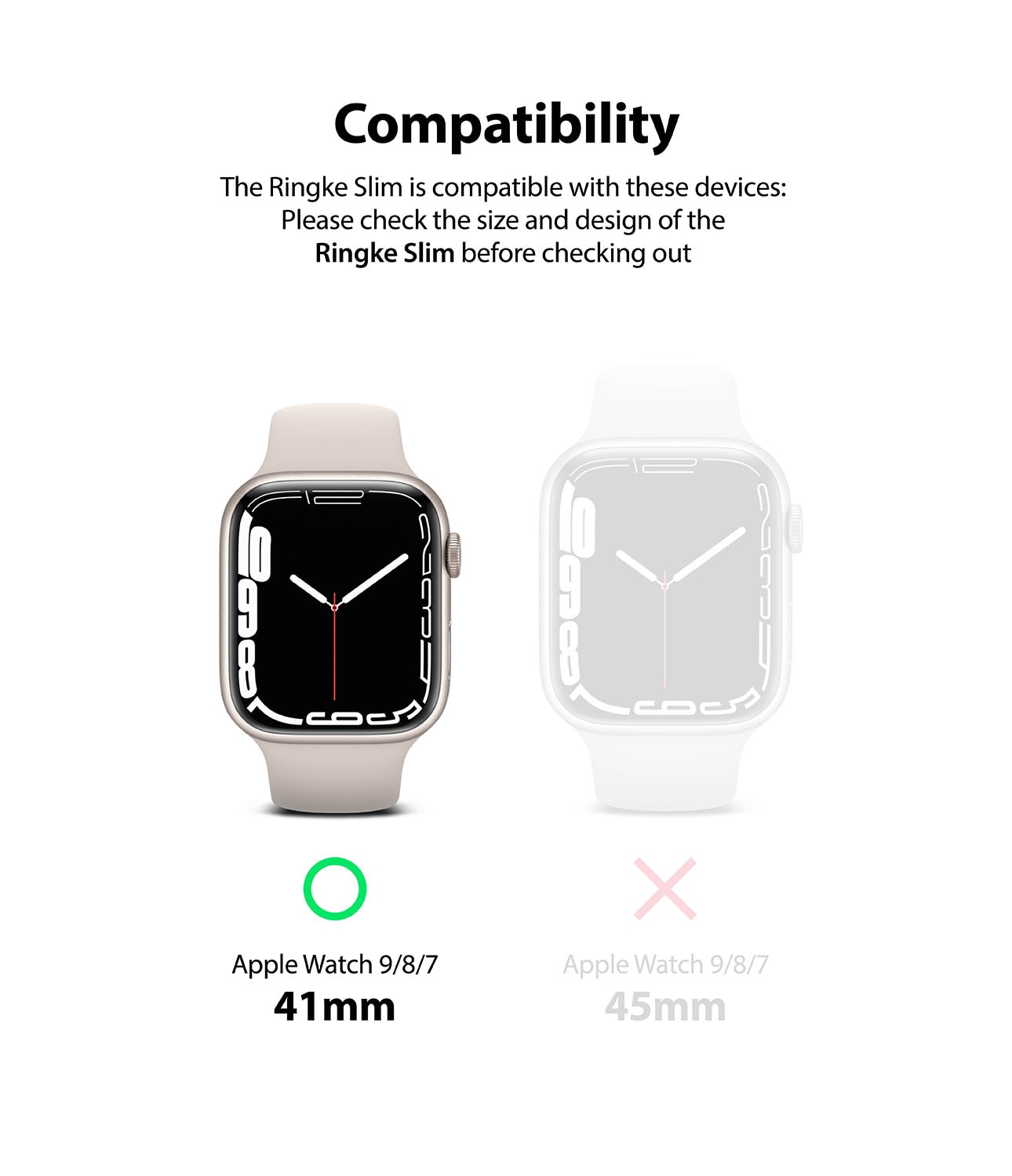 Slim Case (2 Stück) Apple Watch 41mm Series 9 Pink & Clear