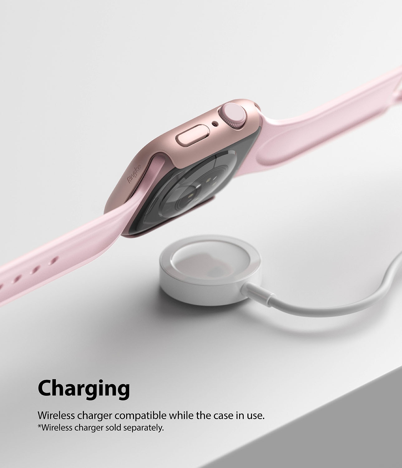Slim Case (2 Stück) Apple Watch 41mm Series 7 Pink & Clear