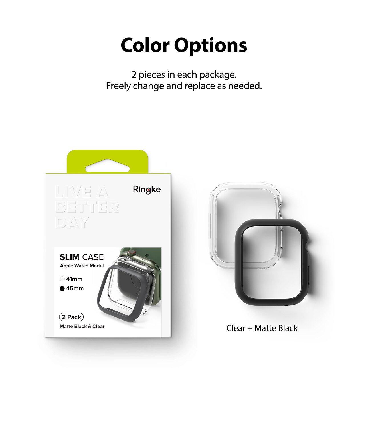 Slim Case (2 Stück) Apple Watch Series 9 45mm Mehrfarbig/muster