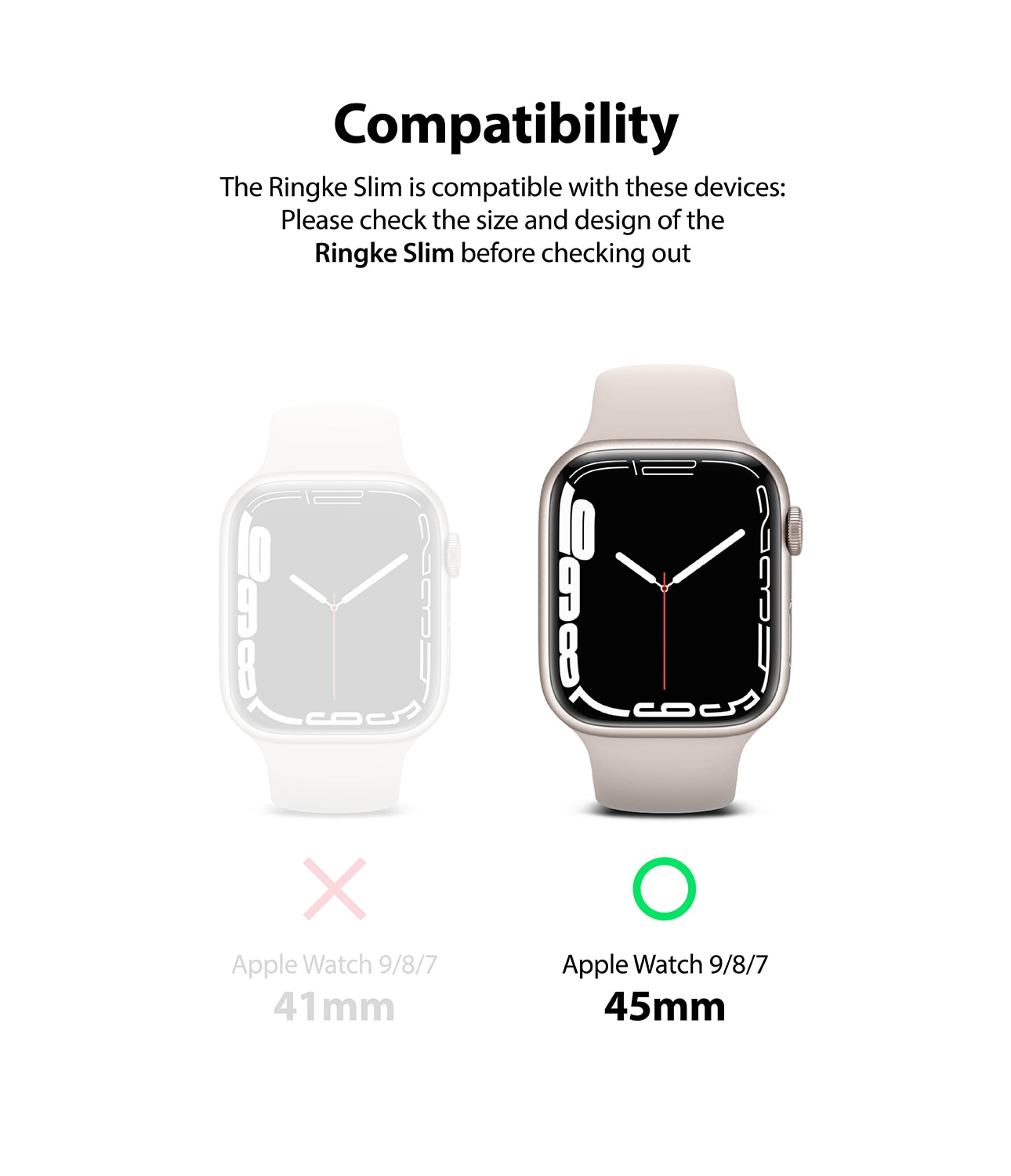 Slim Case (2 Stück) Apple Watch 45mm Series 8 Pink & Clear