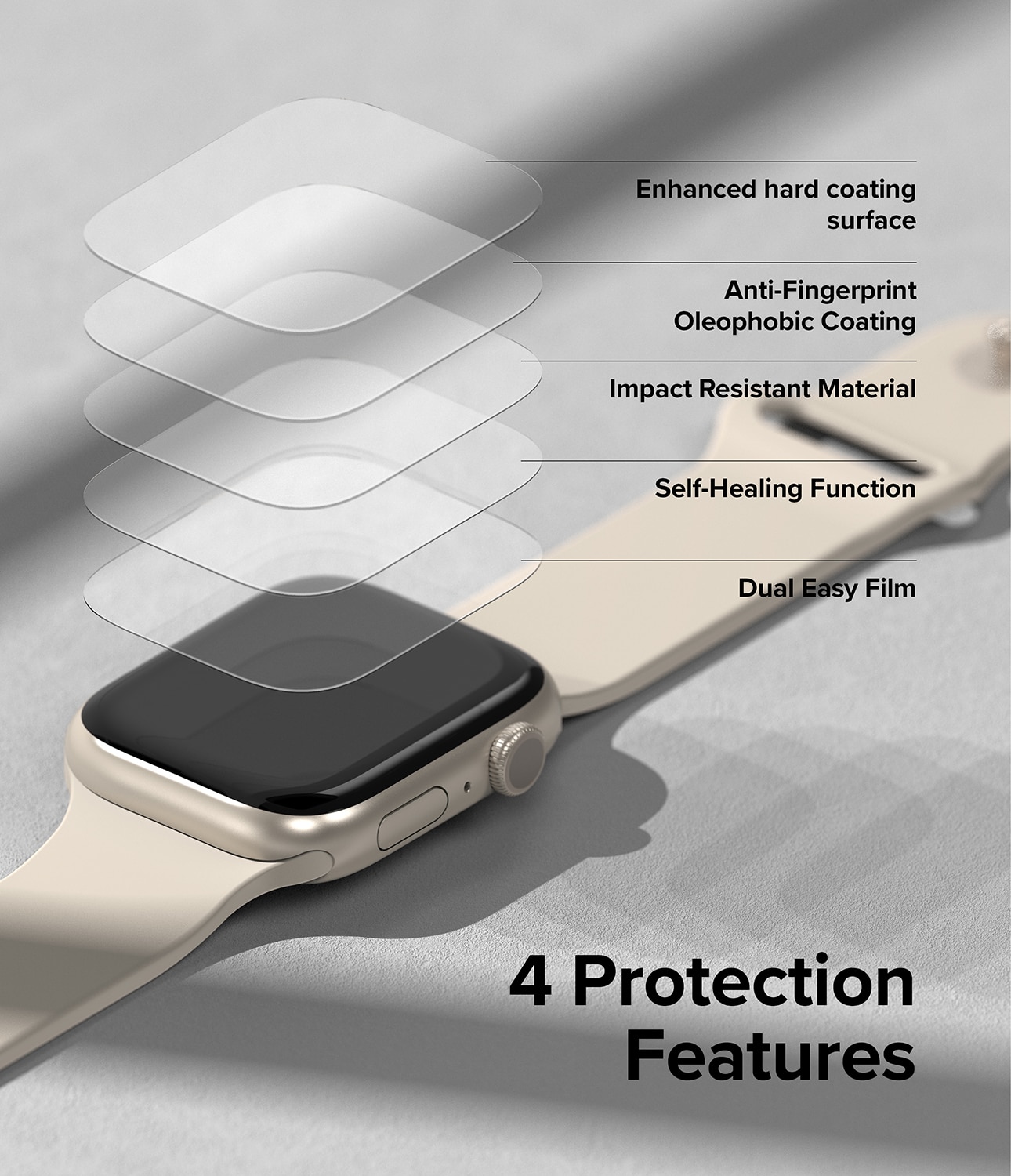 Dual Easy Screen Protector (3 Stück) Apple Watch 41mm Series 7