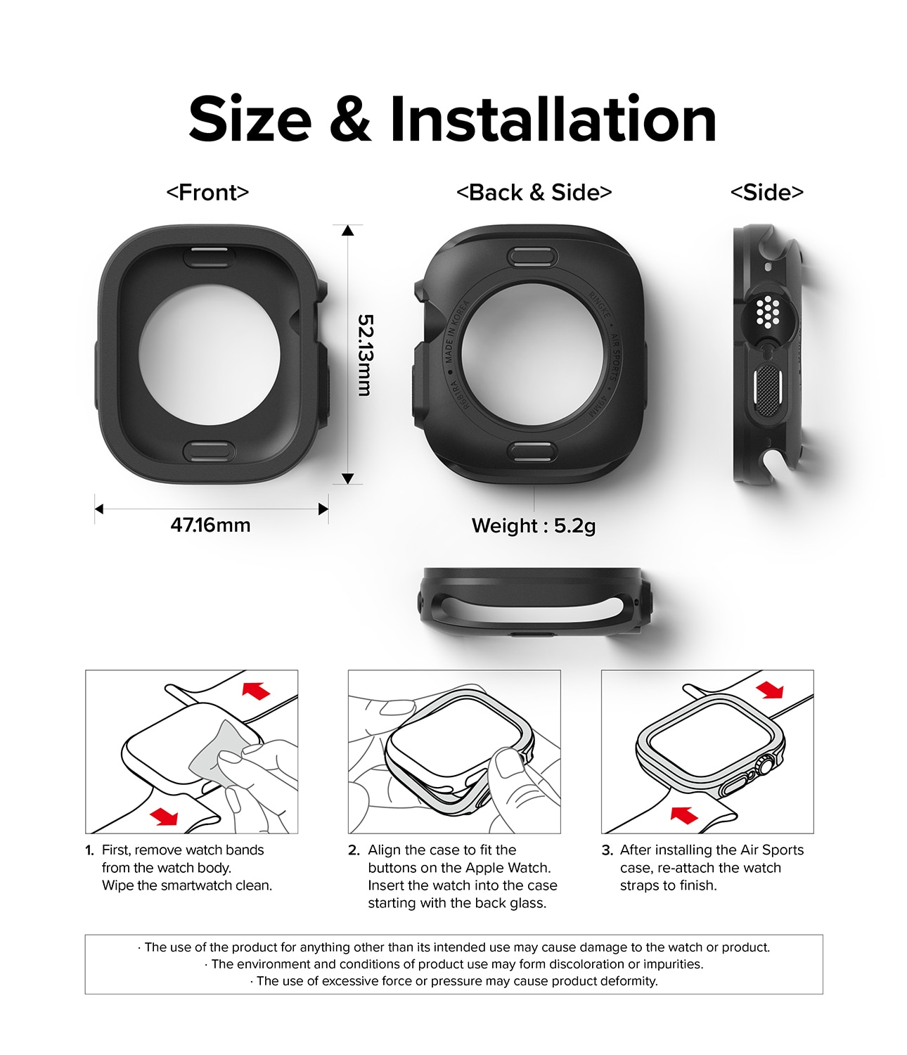 Air Sports Case Apple Watch Ultra 49mm 1st Gen Black